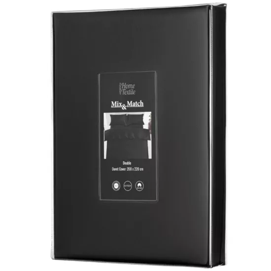 ARDESTO Пододеяльник Mix&Match Premium, 200х220см, 100% хлопок, сатин, черный