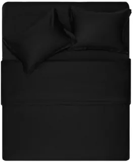 ARDESTO Простирадло на резинці Mix&Match Premium, 180×200+30см, 100% бавовна, сатин, чорний