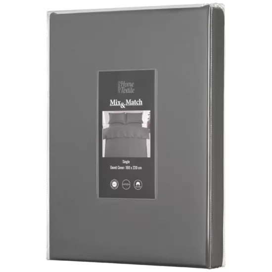 ARDESTO Пододеяльник Mix&Match Premium, 160х220см, 100% хлопок, сатин, серый