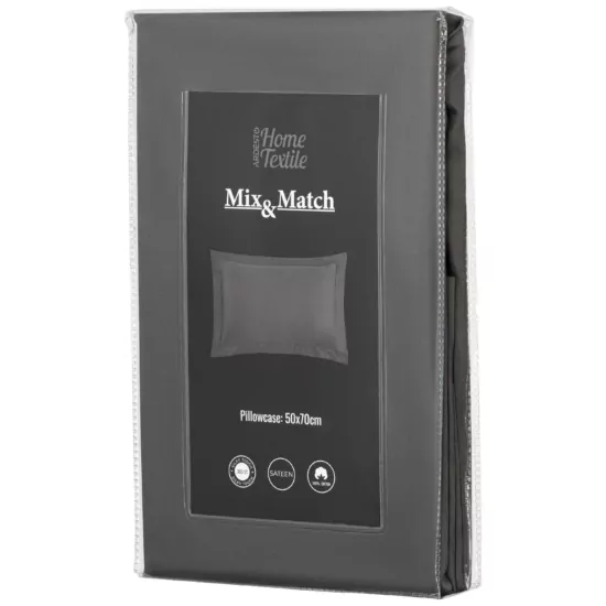 ARDESTO Наволочка Mix&Match Premium, 50х70+5см, 100% хлопок, сатин, серый