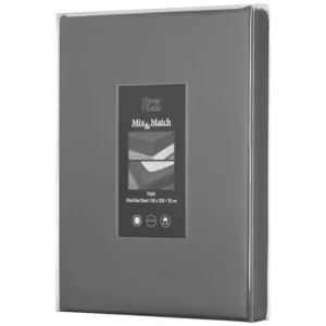 ARDESTO Простынь на резинке Mix&Match Premium, 160х200+30см, 100% хлопок, сатин, серый