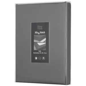 ARDESTO Простынь на резинке Mix&Match Premium, 180×200+30см, 100% хлопок, сатин, серый