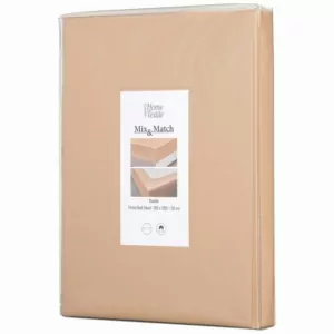 ARDESTO Простынь на резинке Mix&Match, 180×200+30см, 100% хлопок, сатин, бежевый
