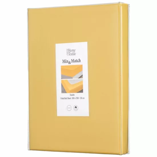 ARDESTO Простынь на резинке Mix&Match, 180×200+30см, 100% хлопок, сатин, солнечный