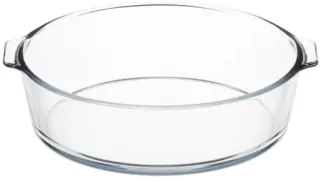 ARDESTO Baking pan Black Mars, 23х20х6cm, borosilicate glass, round, transparent