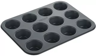 ARDESTO Muffin pan Tasty baking, 35×26.5x3cm, 12pcs, carbon steel, gray-blue