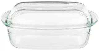 ARDESTO Baking pan with lid Black Mars, 32.5х19.6х13.4cm, borosilicate glass, rectangular, transparent