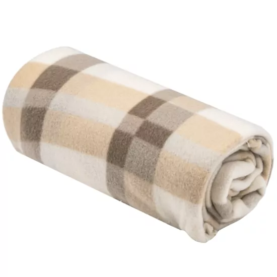 ARDESTO Плед Fleece, 130×160см, 100% поліестер, клітинка, бежевий