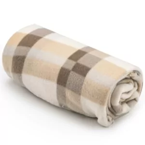 ARDESTO Плед Fleece, 130×160см, 100% поліестер, клітинка, бежевий