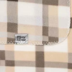 ARDESTO Плед Fleece, 130×160см, 100% поліестер, клітинка, бежевий