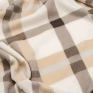 ARDESTO Плед Fleece, 130×160см, 100% поліестер, клітинка, бежевий