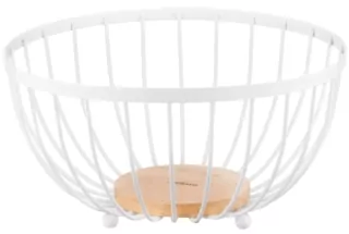 ARDESTO Корзина Midori 25х25х13см, металл, дерево, белый