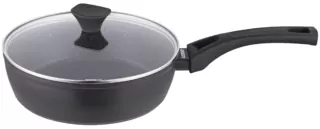 ARDESTO Deep Fry pan with lid Gemini Livorno, 28cm, aluminium, black