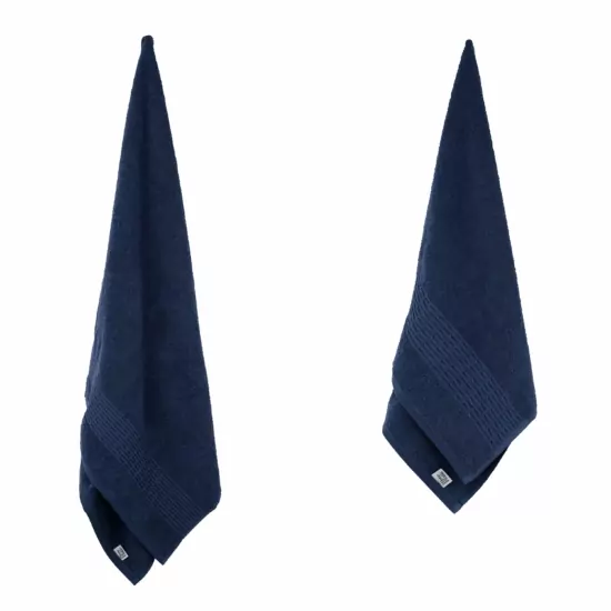 ARDESTO Terry towel set Lotus 50х90cm, 70х140cm, 2pcs, 100% cotton, dark blue