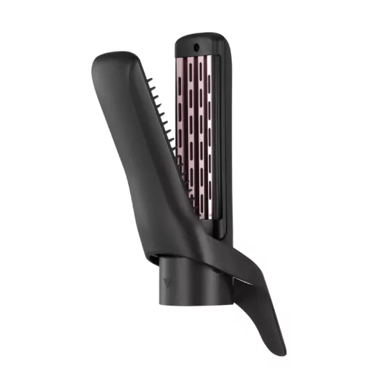 ARDESTO Фен-щітка Brush Pink Touch, 1200Вт, 2 швидкості, 2 темп. режими, LED-дисплей, функція іонізації , 4 насадки, сірий+ рожевий