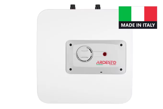 ARDESTO Electric water heater compact, 15L, 1,2kW, mounting under the sink, mechanical control, B, Italy, white-grey