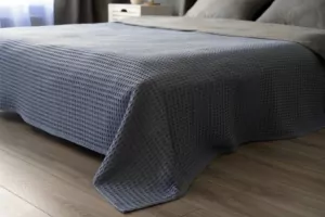 ARDESTO Плед Pique 220×230см, 100% хлопок, голубой