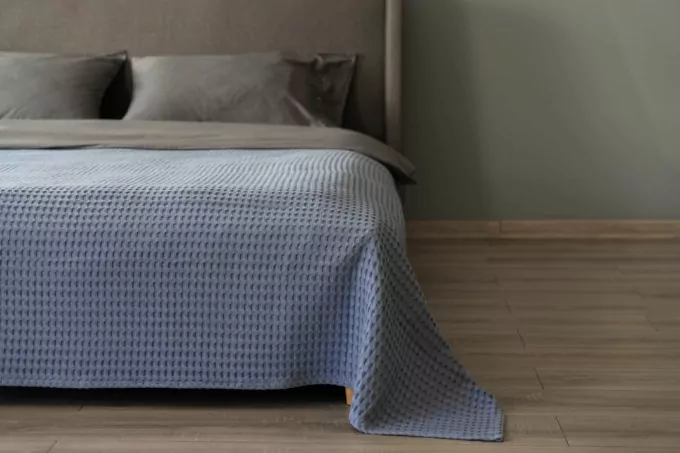 ARDESTO Плед Pique 220×230см, 100% хлопок, голубой