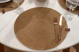 ARDESTO Serving mat, 38cm, polyester, paper twine, round