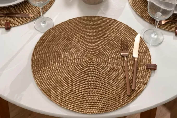 ARDESTO Serving mat, 38cm, polyester, paper twine, round