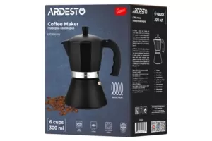 ARDESTO Coffee Maker Gemini Trento, 0.3l, 6 cups, aluminum, black