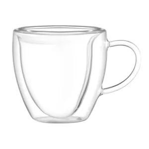 ARDESTO Double wall mug set with handle, 330ml, 2pcs, borosilicate glass, transparent