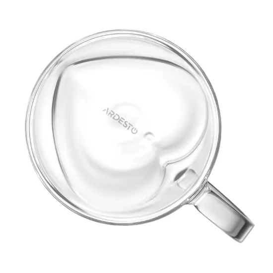 ARDESTO Double wall mug set with handle, 330ml, 2pcs, borosilicate glass, transparent