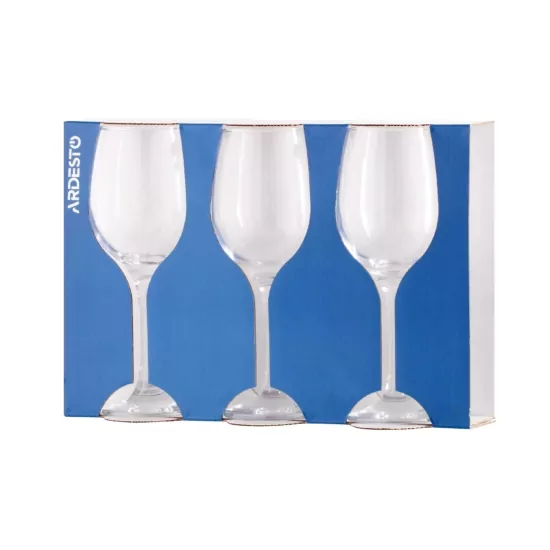 ARDESTO Wine glasses set Gloria, 300ml, 3pcs, glass, transparent