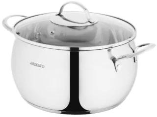 ARDESTO Casserole with glass lid Gemini Liguria, 6.4l, stainless steel