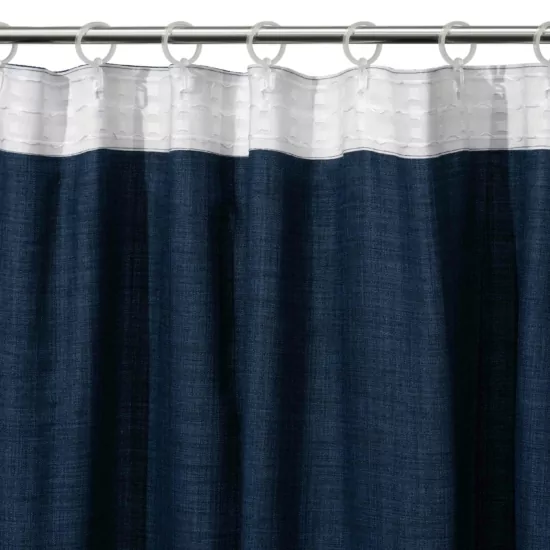 ARDESTO Curtain 150х270cm, linen look, 100% polyester, dark blue
