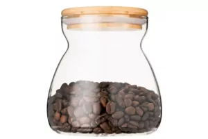 ARDESTO Банка для зберігання Fresh Hourglass, 700мл, скло, бамбук, прозорий