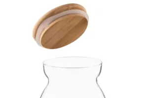 ARDESTO Банка для зберігання Fresh Hourglass, 700мл, скло, бамбук, прозорий