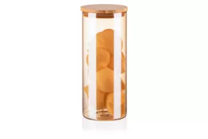 ARDESTO Банка для хранения Golden Moon, 1000мл, стекло, бамбук, круглая, золотистый