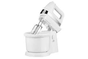 ARDESTO hand mixer with a bowl, 500W, nozzles-4 beaters, bowl-plastic, 3.2L, turbo mode, white