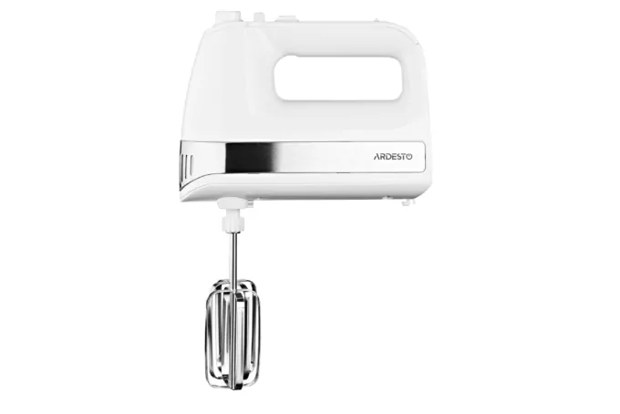 ARDESTO hand mixer with a bowl, 500W, nozzles-4 beaters, bowl-plastic, 3.2L, turbo mode, white