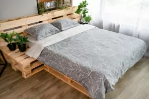 ARDESTO КПБ 1.5сп Gloria, підковдра 160х220см, простирадло 160х220см, наволочки (2) 50х70см, 100% бавовна, сатин, гілочки сірий