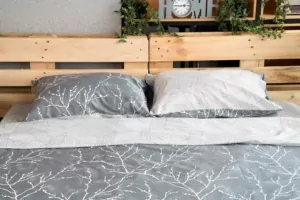 ARDESTO КПБ 1.5сп Gloria, підковдра 160х220см, простирадло 160х220см, наволочки (2) 50х70см, 100% бавовна, сатин, гілочки сірий