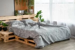 ARDESTO КПБ 1.5сп Gloria, підковдра 160х220см, простирадло 160х220см, наволочки (2) 50х70см, 100% бавовна, сатин, гілочки сірий