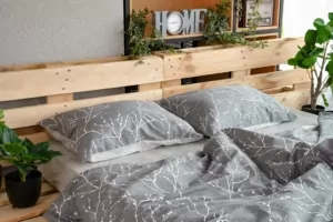 ARDESTO КПБ 1.5сп Gloria, підковдра 160х220см, простирадло 160х220см, наволочки (2) 50х70см, 100% бавовна, сатин, гілочки сірий