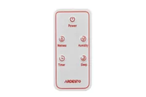 ARDESTO Зволожувач повітря ультразвуковий, 40м2, 4л, 300мл/г, електр. кер-ння, пульт ДК, верх. залив води, білий