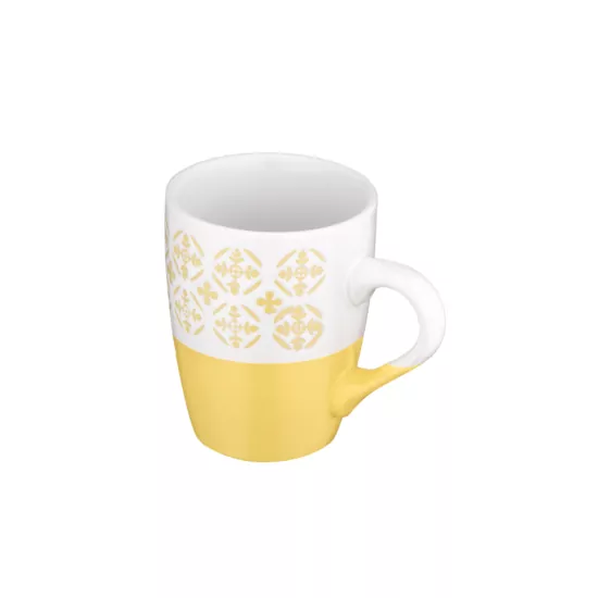 ARDESTO Mug Ornament, 320ml, ceramic, yellow-white