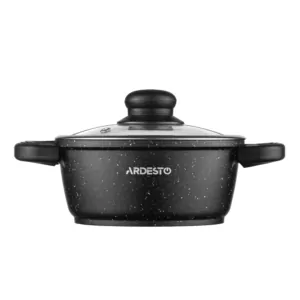ARDESTO Кастрюля со стеклянной крышкой Gemini Anzio, 1.2л, алюминий, черный