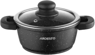 ARDESTO Casserole with glass lid Gemini Anzio, 1.2l, aluminium, black