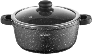 ARDESTO Casserole with glass lid Gemini Anzio, 3.1l, aluminium, black