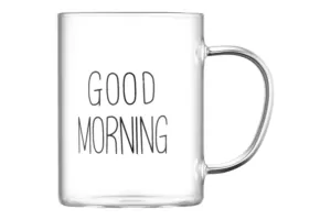 ARDESTO Borosilicate glass mug set Good Morning, 420 ml, 2 pcs, with handles