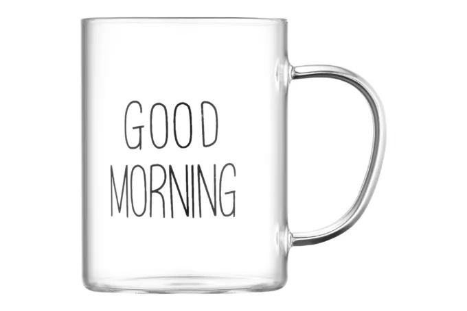 ARDESTO Borosilicate glass mug set Good Morning, 420 ml, 2 pcs, with handles