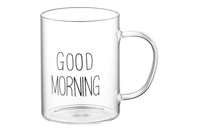 ARDESTO Borosilicate glass mug set Good Morning, 420 ml, 2 pcs, with handles