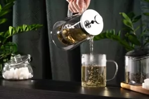 ARDESTO Borosilicate glass mug set Good Morning, 420 ml, 2 pcs, with handles