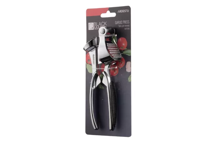 ARDESTO Garlic Press Black Mars, 17cm, zinc alloy, plastic, black