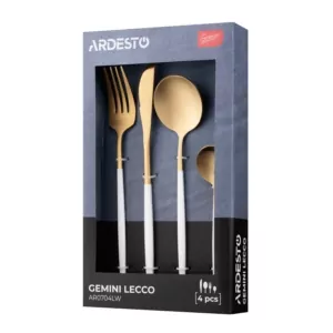 ARDESTO Cutlery set Gemini Lecco, 4pcs, stainless steel, golden-white